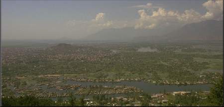 Aerial view of Srinagar City